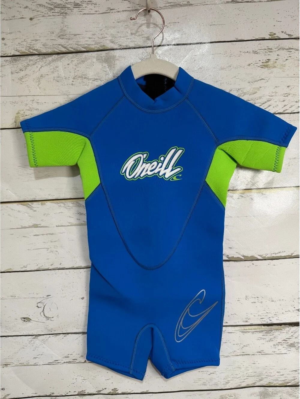 NEW O'Neill Wetsuits Boys 2mm Reactor Ocean/Dayglo Sz 1 Snorkle SPF 50+ NWT